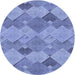 Square Patterned Denim Blue Rug, pat1182blu