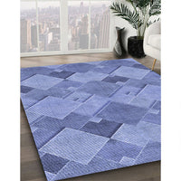 Patterned Denim Blue Rug, pat1182blu