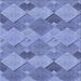 Round Patterned Denim Blue Rug, pat1182blu