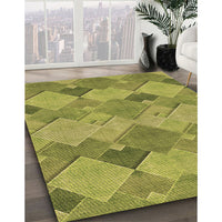 Patterned Green Rug, pat1182brn