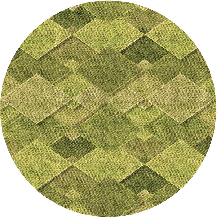 Square Patterned Green Rug, pat1182brn