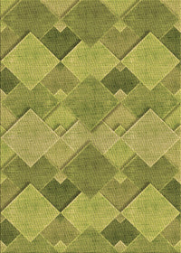 Machine Washable Transitional Green Rug, wshpat1182brn