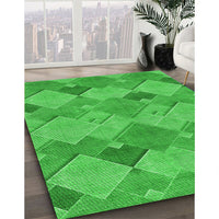 Patterned Lime Green Rug, pat1182grn