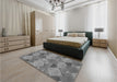 Patterned Carbon Gray Rug in a Bedroom, pat1182gry