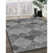 Patterned Carbon Gray Rug in Family Room, pat1182gry