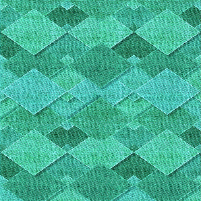 Round Patterned Dark Turquoise Green Rug, pat1182lblu