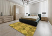 Patterned Dark Bisque Brown Rug in a Bedroom, pat1182org