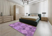 Patterned Orchid Purple Rug in a Bedroom, pat1182pur