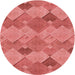 Square Patterned Red Rug, pat1182rd