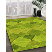 Patterned Green Rug, pat1182yw