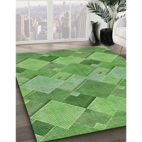 Patterned Shamrock Green Novelty Rug, pat1182