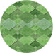 Square Machine Washable Transitional Shamrock Green Rug, wshpat1182