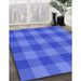 Machine Washable Transitional Sky Blue Rug in a Family Room, wshpat1183blu