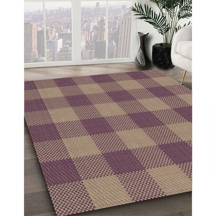 Patterned Velvet Maroon Purple Rug in Family Room, pat1183brn