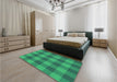 Patterned Spring Green Rug in a Bedroom, pat1183grn