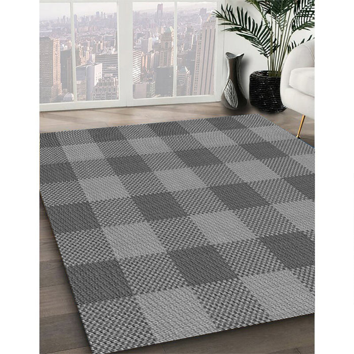 Patterned Gray Rug in Family Room, pat1183gry