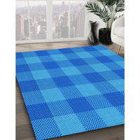 Patterned Blue Rug, pat1183lblu