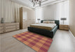 Patterned Orange Rug in a Bedroom, pat1183org