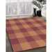 Patterned Orange Rug in Family Room, pat1183org