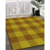 Patterned Mahogany Brown Rug, pat1183yw