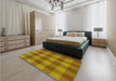 Patterned Mahogany Brown Rug in a Bedroom, pat1183yw