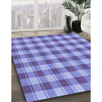 Patterned Denim Blue Rug, pat1184blu