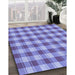 Patterned Denim Blue Rug in Family Room, pat1184blu