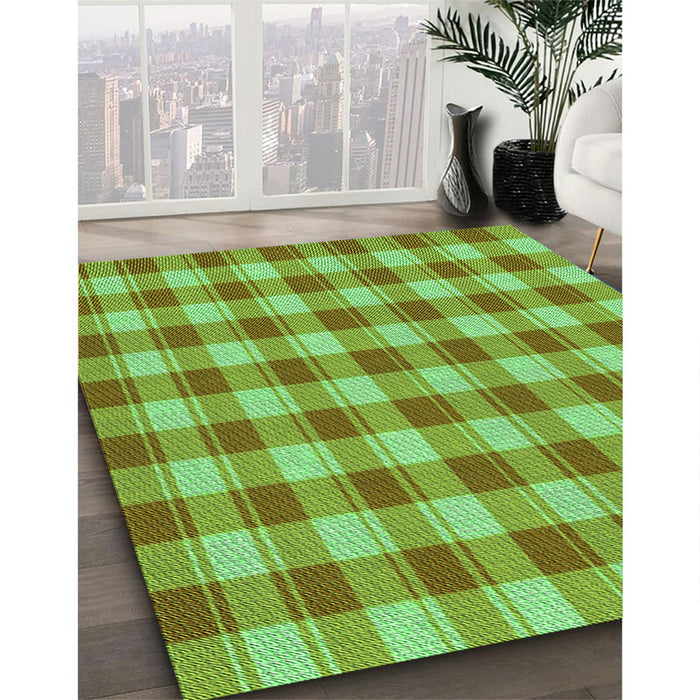 Machine Washable Transitional Emerald Green Rug in a Family Room, wshpat1184grn