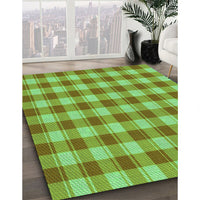 Patterned Emerald Green Rug, pat1184grn