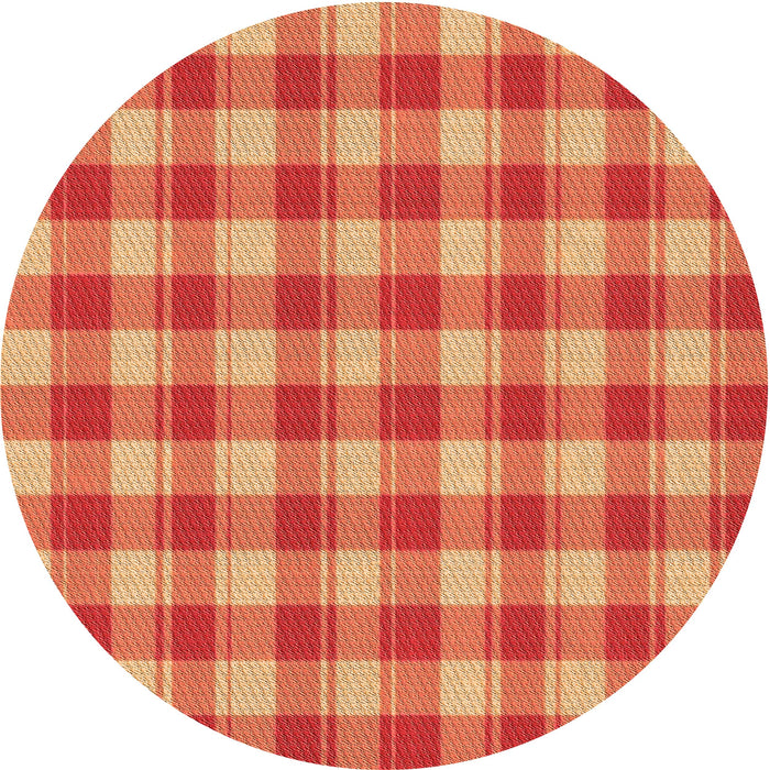 Square Patterned Neon Red Rug, pat1184org