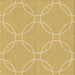 Round Patterned Bright Gold Yellow Rug, pat1185brn