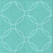 Round Patterned Dark Turquoise Green Rug, pat1185lblu