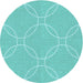 Square Patterned Dark Turquoise Green Rug, pat1185lblu