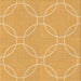 Round Patterned Saffron Yellow Rug, pat1185org