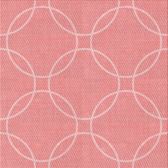 Round Machine Washable Transitional Pastel Pink Rug, wshpat1185rd