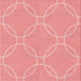 Round Machine Washable Transitional Pastel Pink Rug, wshpat1185rd