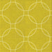 Round Machine Washable Transitional Golden Yellow Rug, wshpat1185yw