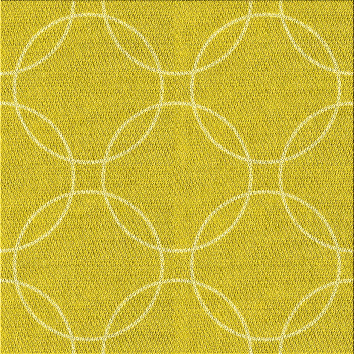 Round Patterned Golden Yellow Rug, pat1185yw