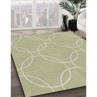 Patterned Khaki Gold Novelty Rug, pat1185