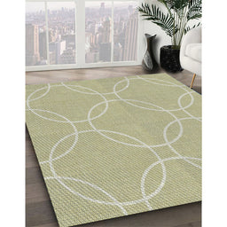 Patterned Khaki Gold Novelty Rug in Family Room, pat1185