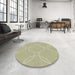 Round Patterned Khaki Gold Novelty Rug in a Office, pat1185