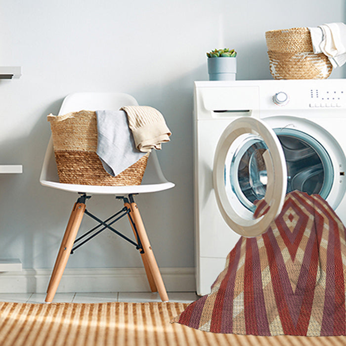 Machine Washable Transitional Brown Sand Brown Rug in a Washing Machine, wshpat1186brn