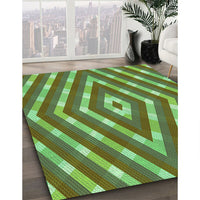 Patterned Green Rug, pat1186grn