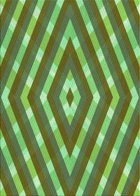 Machine Washable Transitional Green Rug, wshpat1186grn