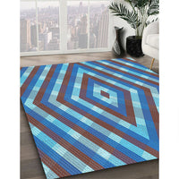 Patterned Blue Rug, pat1186lblu