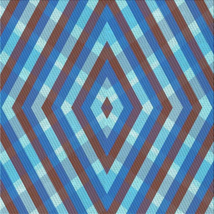 Round Patterned Blue Rug, pat1186lblu