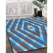 Patterned Blue Rug in Family Room, pat1186lblu