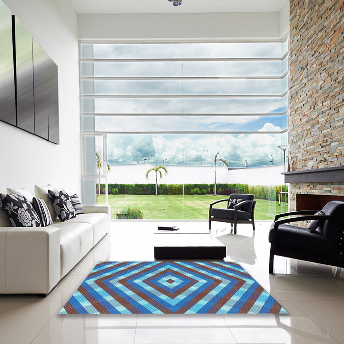 Machine Washable Transitional Blue Rug in a Kitchen, wshpat1186lblu
