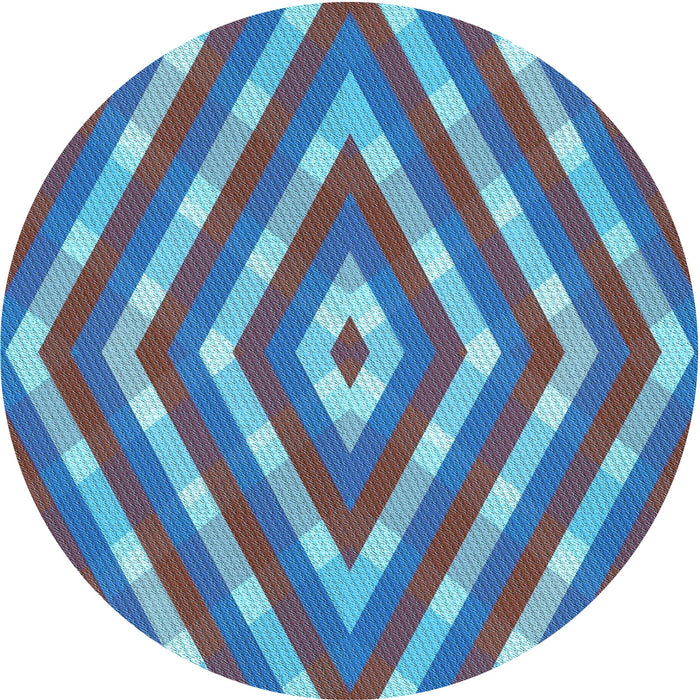 Square Patterned Blue Rug, pat1186lblu