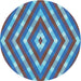 Square Patterned Blue Rug, pat1186lblu